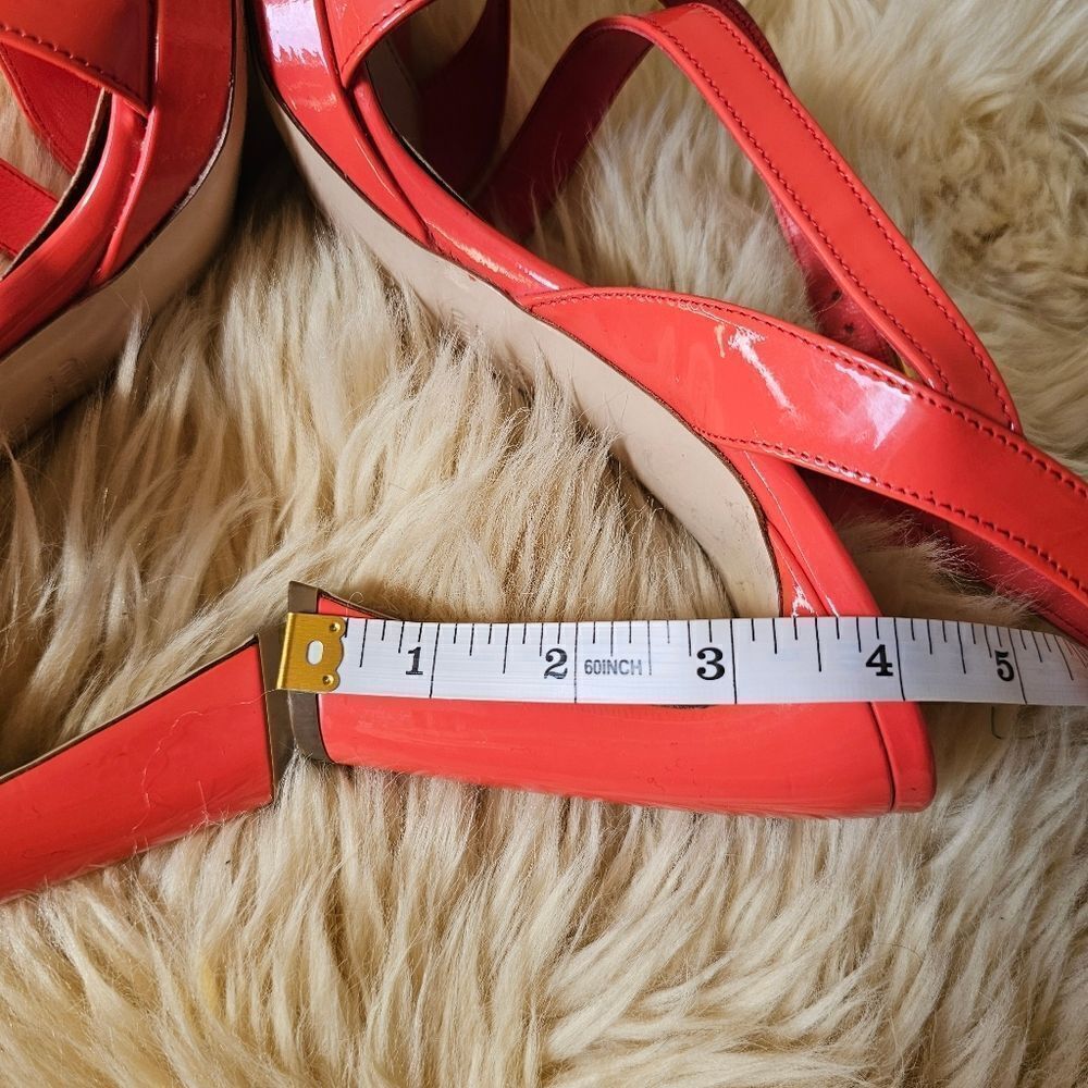 Miu Miu Orange Patent Leather Strappy Heels Size 39 - Picture 7 of 9